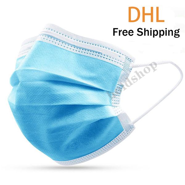 

новая бесплатная доставка dhl 50шт 3 слоя одноразовые маски толстая защита от пыли гражданская анти-капля удобная защита от распыления фильт