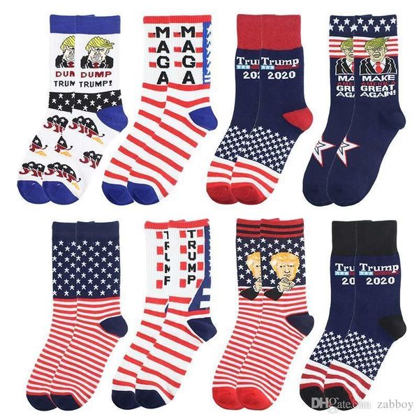 

creative donald trump make america great again national flag stars stripes socks funny women casual men short happy cotton socks, Black