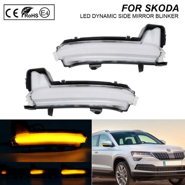 

a pair dynamic led side mirror blinker clear light turn signal lamp for kodiaq 2016