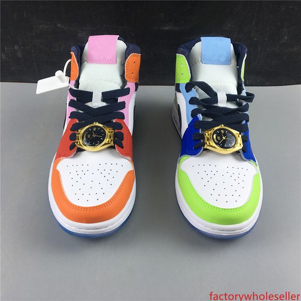

with box 2019 mens basketball shoes blue the great 1s mid fearless cq7629-100 for men brand designer sports trainers