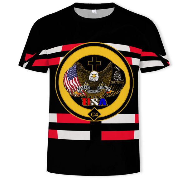 

mens designer eagle 3d digital printed round-neck short-sleeved t-shirt0jfh, White;black