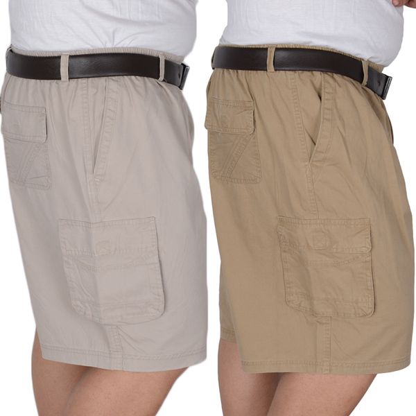 

020 outdoor summer fertilizer increased cotton shorts elastic waist cargo jogging loose exercise shorts plus size 12xl, White;black