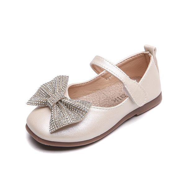 

cozulma baby girls princess hook & loop casual shoes kids non-slip flats children rhinestone bowtie shoes size 15-30, Black;red