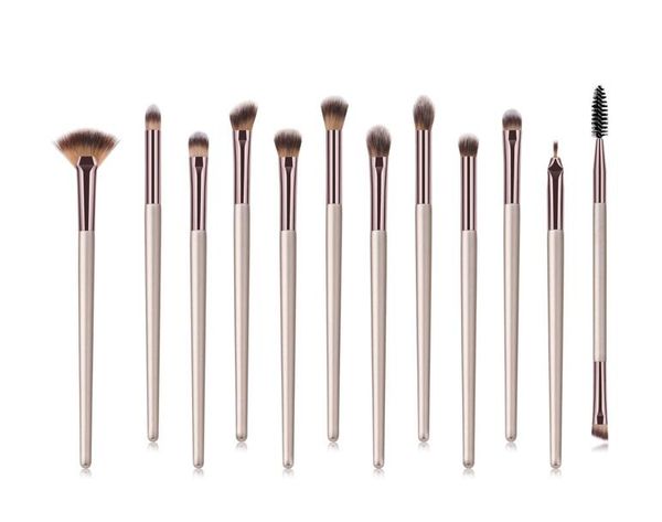 

12pcs makeup brushes set beauty tools champagne gold handle eye eye shadow brush set