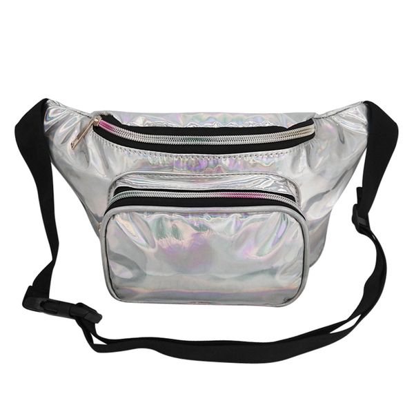 

chest bag women fashion outdoor laser waterproof leather messenger shoulder bag chest waist packs laser phone pouch #n