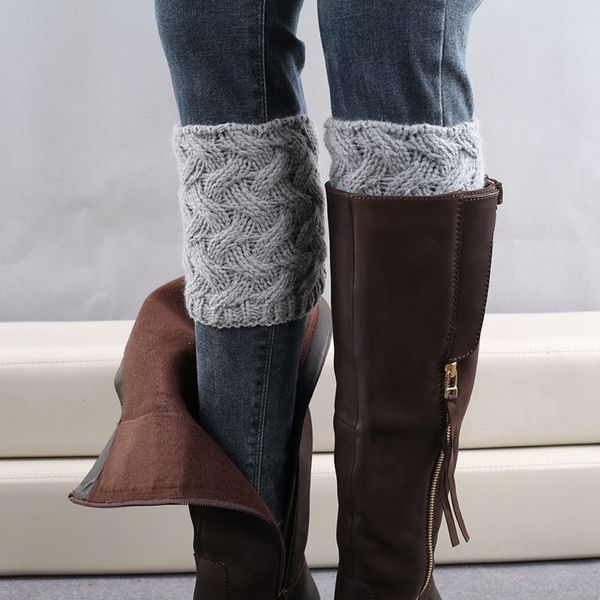 

winter women short section thick acrylic sport hiking boot cuffs christmas camping running socks knitted socks cover, Black