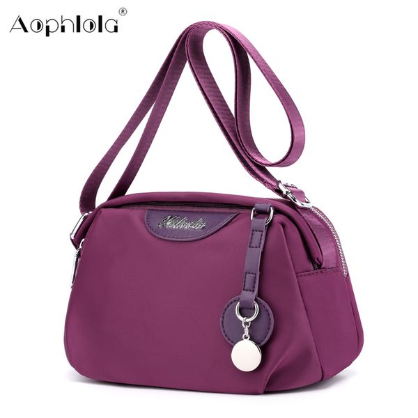

aophlola small ladies nylon shoulder bags summer female muti-pocket purses woman crossbody bag sac a main