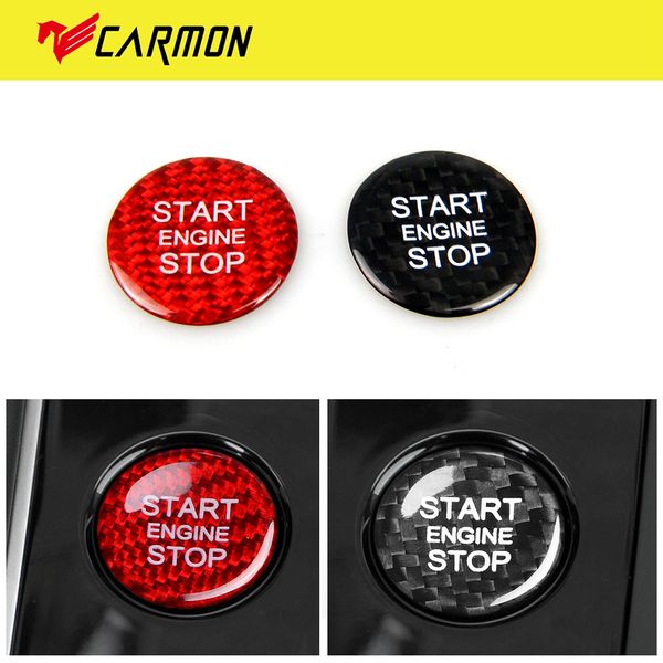 

gtparts real carbon fiber engine start button cover stickers decor for audi a4 a5 a6 c7 a7 q3 q5 q7 start sbutton sticker cover trim