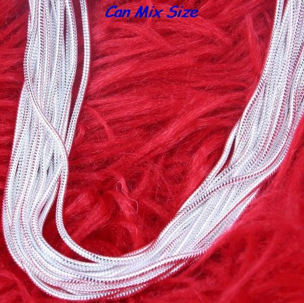 

dr32g 18" inch 16" 20", 22" silver plated jewelry link snake necklace chains with lobster clasps for pendant diy