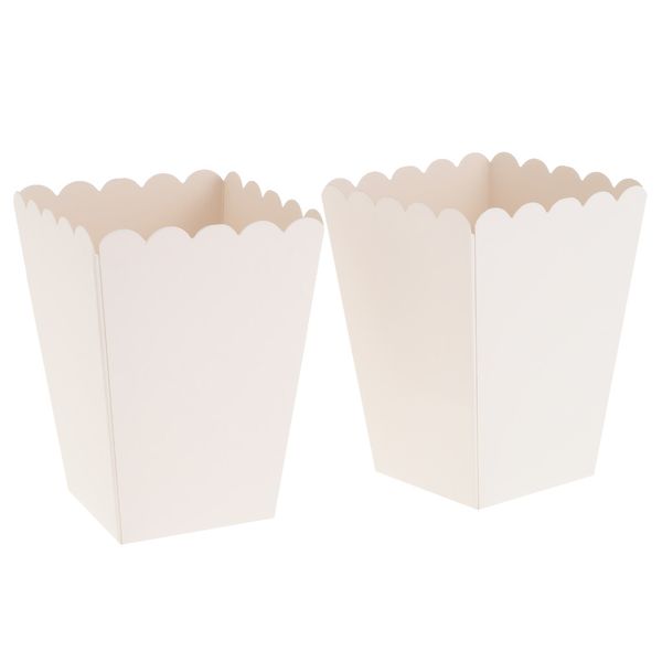 

pack of 12 pure white birthday baby shower summer party popcorn treat boxes
