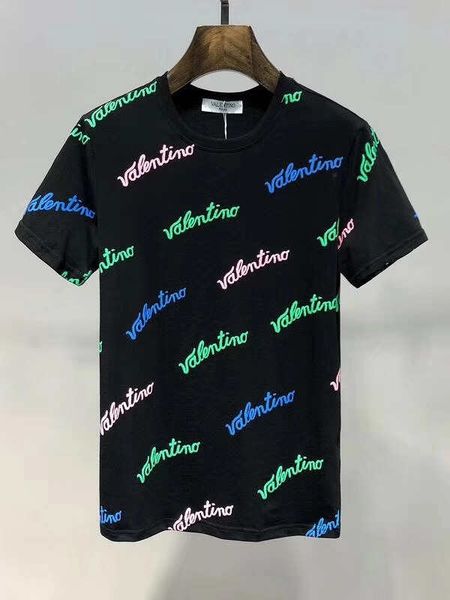 

valentino мужская дизайнерская летняя и весенняя горячая новая мужская футболка модный бренд мужские черные футболки топ с коротким рукавом, White;black