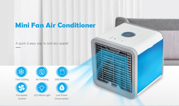 

convenient new mini portable air conditioner humidifier air cooler space easy cool purifies big wind fan for home office desk