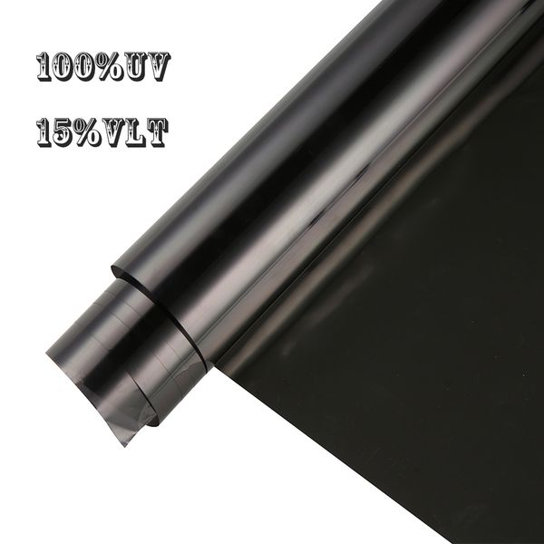 

15%vlt 100%uv black nano ceramic car side window rear windshield solar film tint uv proof sunshade vinyl