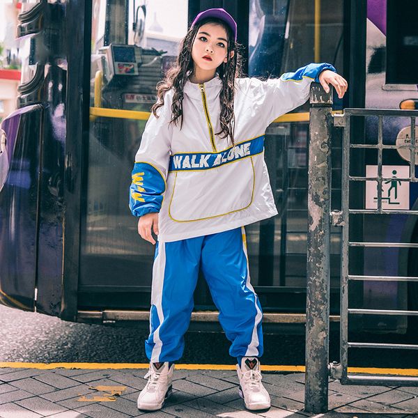 

2019 new children's street dance clothes autumn girls hip hop jazz dance costume kids catwalk show costumes sports wear dwy2510, Black;red