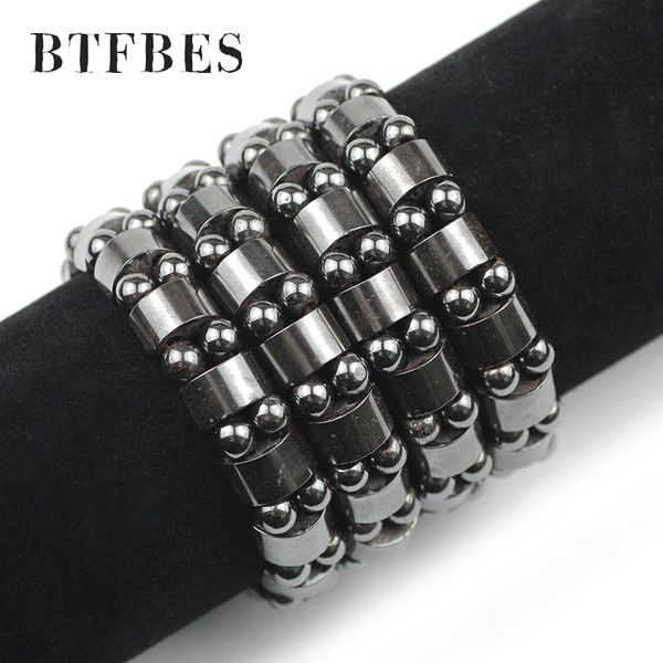 

btfbes double round hematite bracelets men tiger eye & hematite charm bracelets for women natural energy stone bracelet jewelry, Golden;silver
