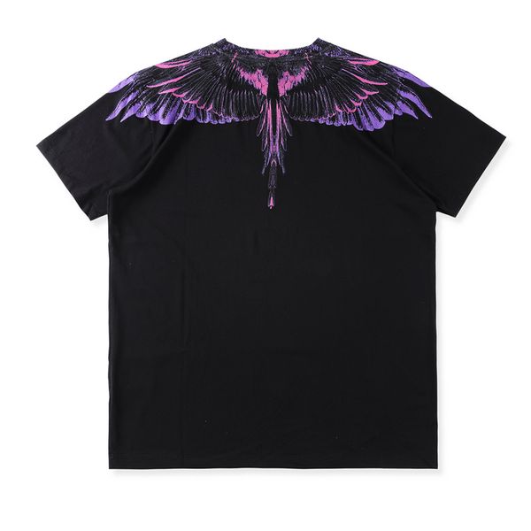 

marcelo burlon t-shirt men milan mb feather wings t shirt mb men women couple fashion show rodeo magazine t shirts goros camisetas, White;black