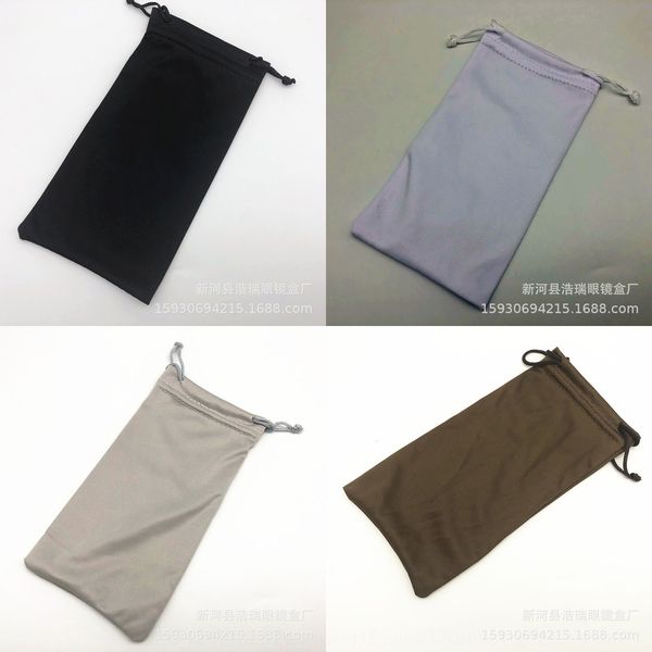 

superfine fiber black gray bag needle two cloth glasses cloth sun glasses bag, Blue