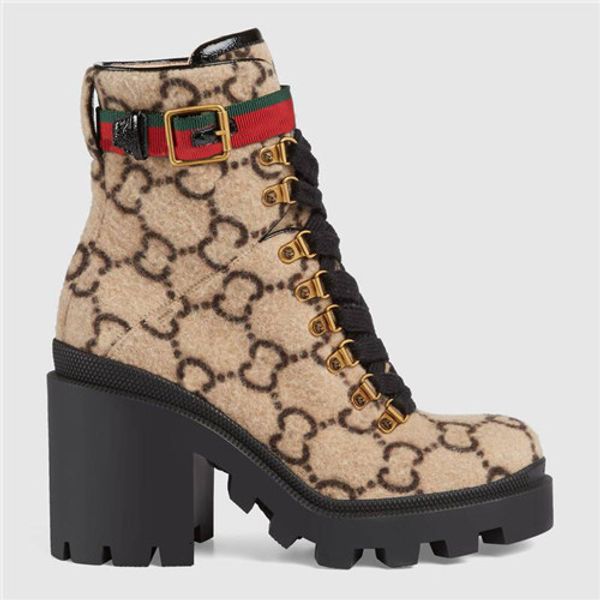 

sales new women's wool ankle boot classic design fashion female tweed ankle boot style 583349 ladies martin boots with box 03, Black