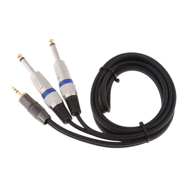 

5ft gold-plated 3.5mm 1/8\" trs to 2 x 6.35mm 1/4\" ts mono splitter cable