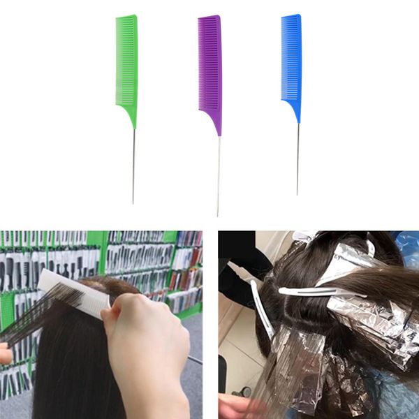 

3pcs plastic weaving highlighting foiling hair comb salon dyeing combs, Silver