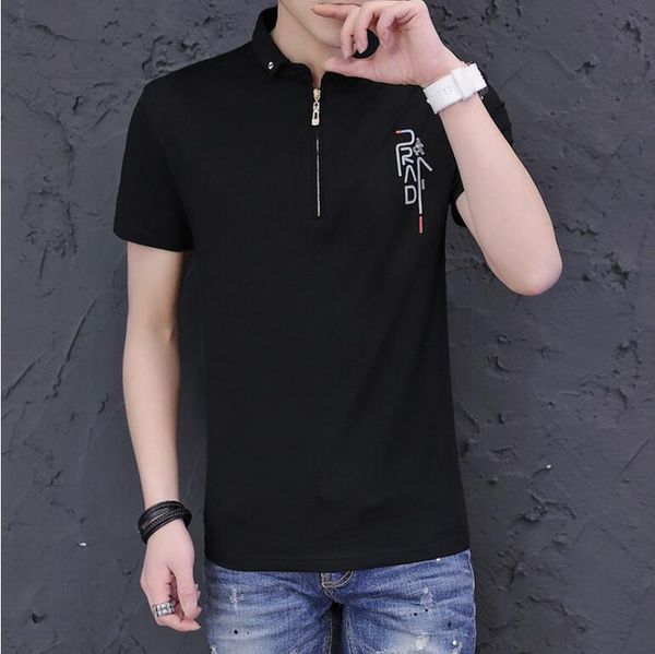 

2020 new solid men's shirt men cotton short sleeve camisas stand collar shirt men casual clothing, White;black