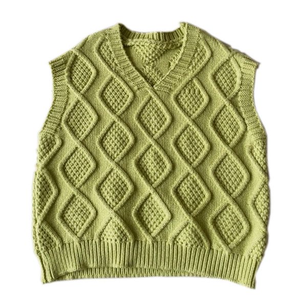 

wlg boys girls vest kids knitted beige green diamond pattern vests baby casual all match children clothes 2-7 years, Blue