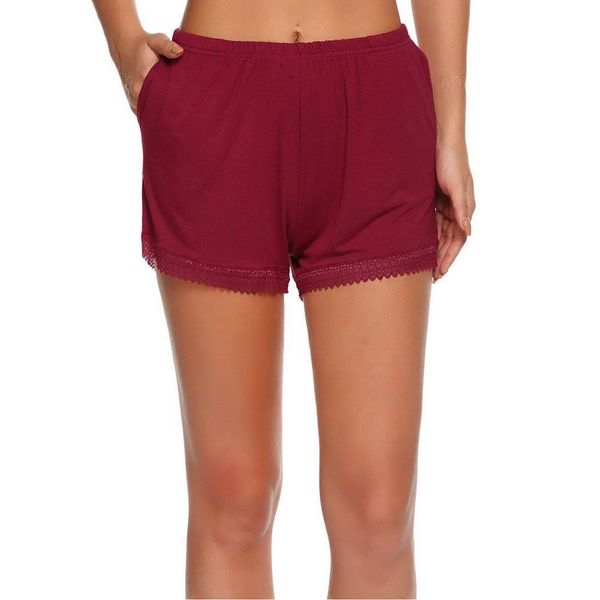 

casual nightwear shorts lace 92cm 175cm decoration height hip sleepwear 91cm women 60cm solid bust summer waist pajamas, Black;red