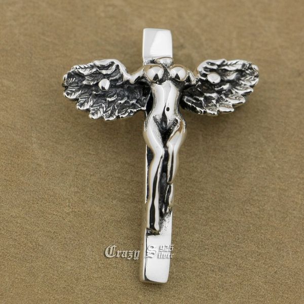 

925 sterling silver naked angel cross charm pendant 9s013 jp