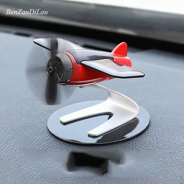Car Interior Decoration Solar Alloy Aircraft Model Toys Air Freshener Car Perfume Dashboard Decoration Accessories Cars Accessory Cars And Accessories