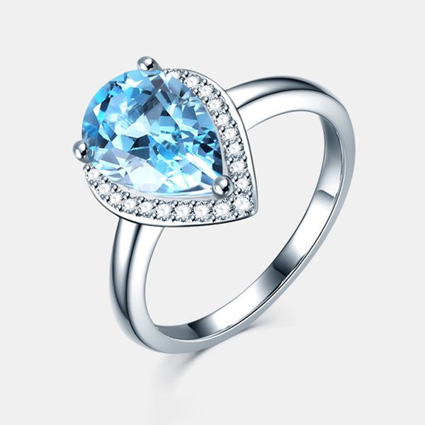 

drip form blue ring imitate natural support palmer stone ring, Silver