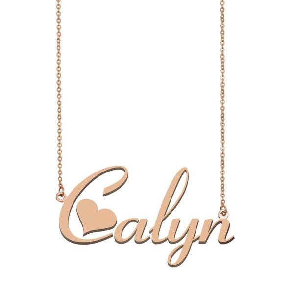 

calyn name necklace, custom nameplate collar necklace for women girls friends birthday wedding christmas mother days gift, Silver