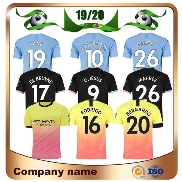 

20/21 manchester kun aguero home soccer jersey 2020 away man city mahrez de mahrez bruyne silva jesus sane 3rd football shirt uniform, Black;yellow