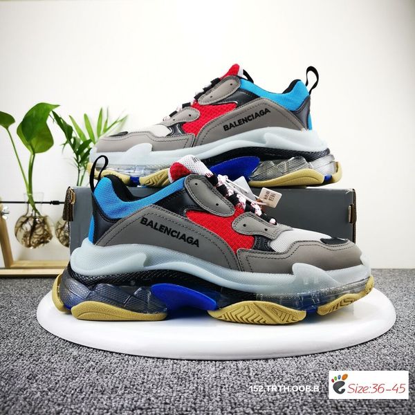 

Triple 17fw neaker men women pair cry tal bottom ca ual 13 balenciaga hoe vintage kanye we t grandpa trainer neaker fa hion hoe, Black