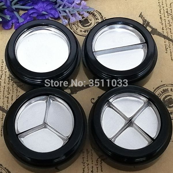 

26 6mm amll empty eye hadow ca e round eye hadow compact box black lip tick jar aluminum pan with crew tran parent window cap