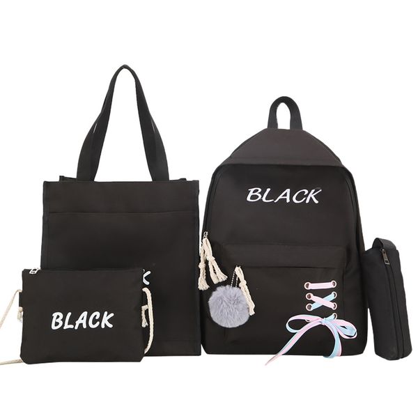 

2019 new bagpack student bag junior high school student cute backpack bag school 4pcs dropshipping mochila plecak