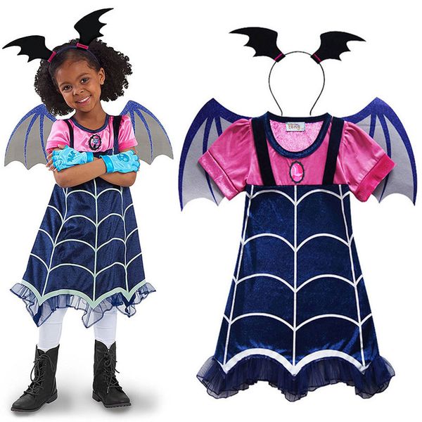 

umorden movie vampirina costume cosplay vampirina dress for girls kids halloween costumes for girl fancy party dress, Black;red