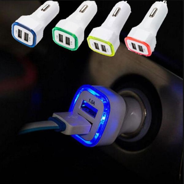 

universal led dual usb 2.1a+1.0a car charger 2 port adapter cigarette socket lighter mini mobilephone car charger for cell phone