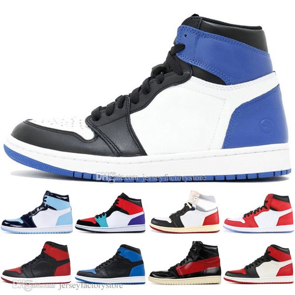 

2019 1 og banned bred toe black spider-man unc 1s 3 men basketball shoes chicago royal blue white mens luxury designer sneakers sports