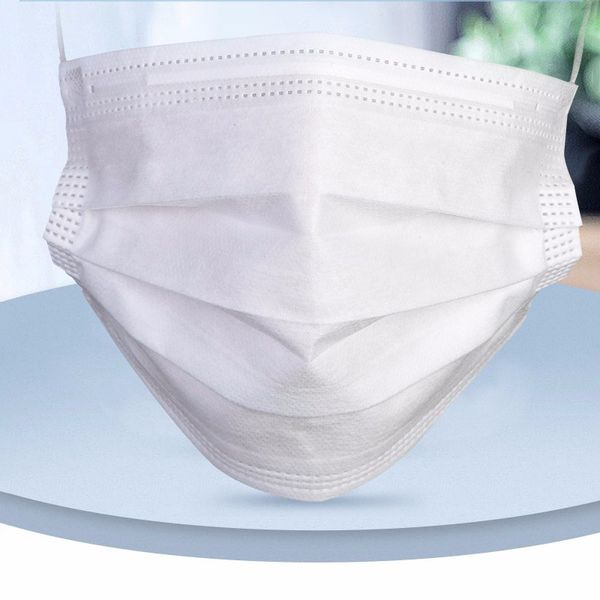 

1000 pcs masks in stock white face masks 3-layer breathable comfortable for blocking dust air pollution protection pack disposable masks