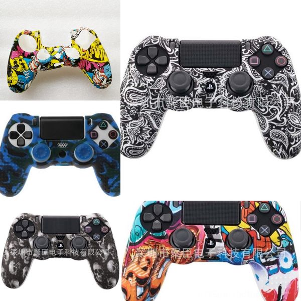 

neg2g black blue skin non-slip silicone rubber gel red soft case cover for ps4 controller