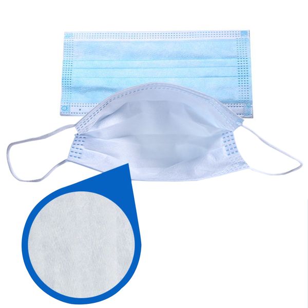 

in stockface masks disposable mask 3 layers non woven anti-dust waterproof masks soft breathable with fda facemask