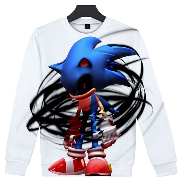 

2019 sonic 3d print fashion cosplay long sleeve casual sweatshirt new style, Black