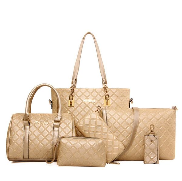 

2020 new women pure color turbot grid master bag six piece shoulder cross body ph-cfy20062050