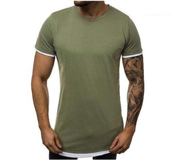 

clothing side zipper fashion mens tshirt round neck short sleeved tshirts loose summer solid color designer male, White;black