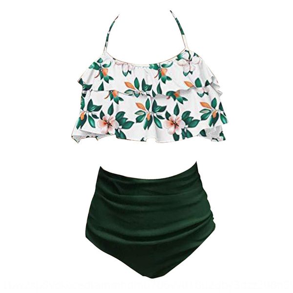 

2019 printed high waist flounces 2019 bikini swimsuit printed high waist bikini flounces swimsuit, White;black