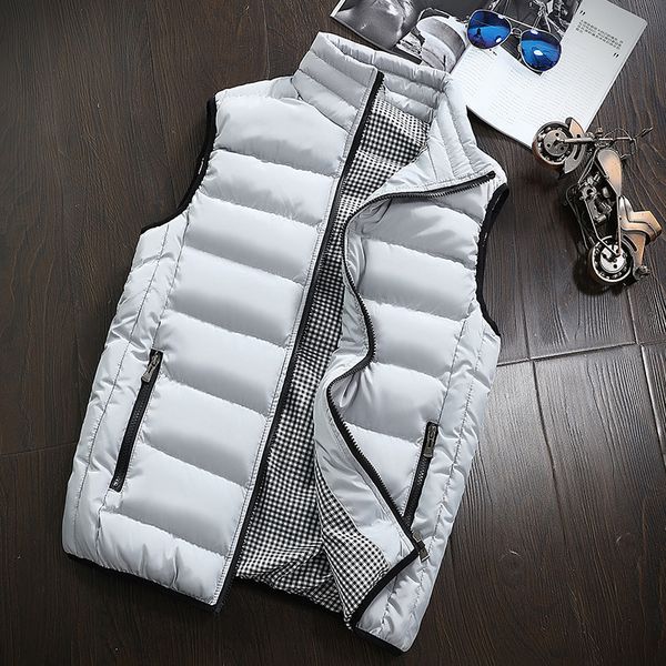 

men's coat autumn winter sleeveless vest new arrival solid color vest light-weight warm-keeper men's vest plus size m~ 5xl, Black;white