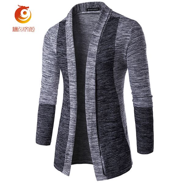 

2017 fashion men sweatercoat brand clothes patchwork cardigan knitted sweatercoat men slim long sleeve plus size, White;black