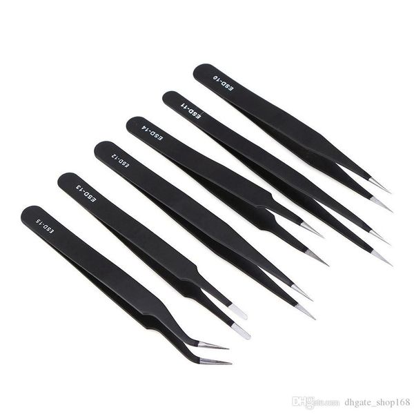 

new 6pcs/set anti-static tweezers anatomical surgical anti-magnetic tool set smd esd