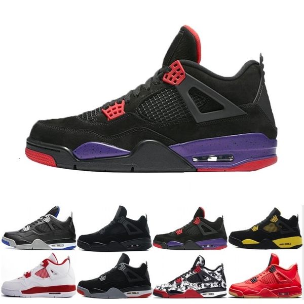 

4 men basketball shoes sneakers thunder white cement pure money bred royalty game royal 4s sports shoes us 7-13