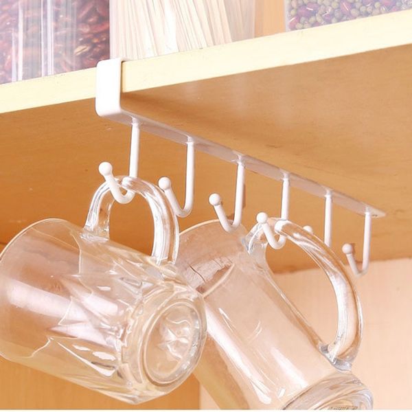 

kitchen cabinet nail-hook storage hanging rack multi-function wrought iron hook no trace wardrobe 6 finishing shelf